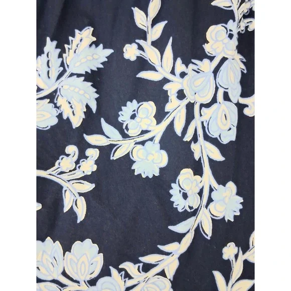 J Crew Midi Dress Size 14 Blue Floral Tiered Puff Sleeve Side Zip Cottagecore - Picture 9 of 13